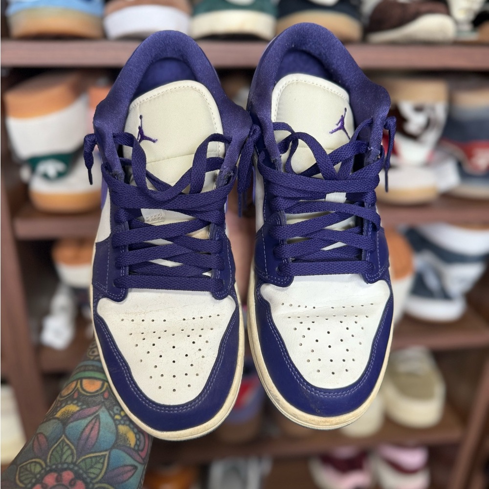 Purple and White Women's Nike Air Jordan 1 Low 'Sky J Purple Sneakers